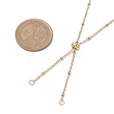 304 Stainless Steel Satellite Chain Slider Necklace Making AJEW-JB01248-01-1