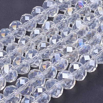 Electroplate Glass Beads Strands X-GR12MMY-01AB-1