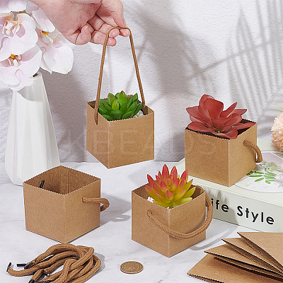 Waterproof Kraft Paper Succulents Wraps with Handle for Wedding Baby Shower Favors CON-WH0115-03-1