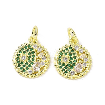 Real 18K Gold Plated Brass Micro Pave Cubic Zirconia Pendants KK-L209-056G-02-1