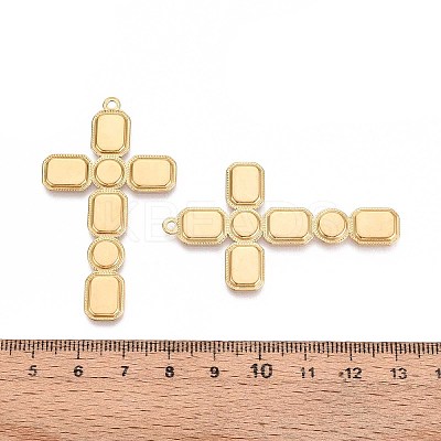 304 Stainless Steel Religion Cross Big Pendants STAS-T067-41G-1