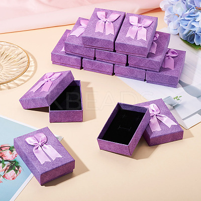Rectangle Paper Jewelry Set Storage Gift Boxes with Bowknot CON-TAC0014-12B-1