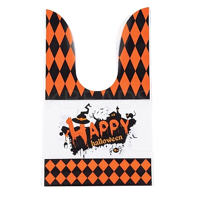 100Pcs Rabbit Shaped Halloween Candy Plastic Bags ABAG-U001-02P-1