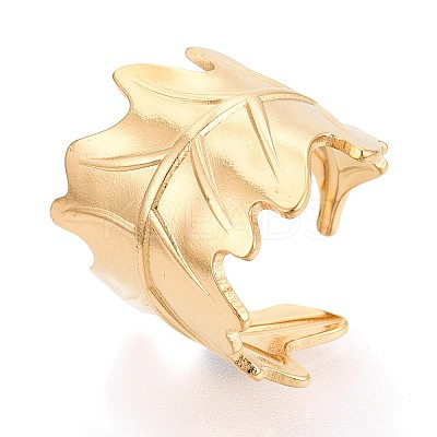 Ion Plating(IP) 304 Stainless Steel Cuff Rings for Women RJEW-N052-02G-1
