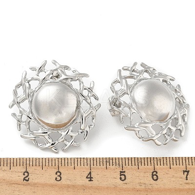 304 Stainless Steel Flat Round Stud Earrings for Women EJEW-M089-05P-1