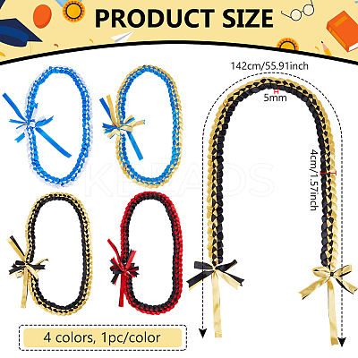 4Pcs 4 Colors Polyester Graduation Honor Rope AJEW-BC0010-12-1