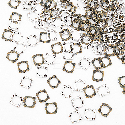 160Pcs 2 Colors Tibetan Style Alloy Bead Frames TIBEB-HY0001-06-1