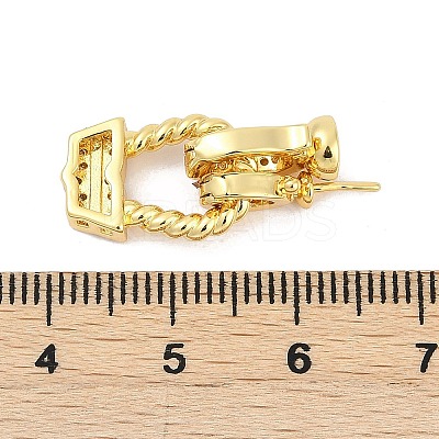 Brass Micro Pave Clear Cubic Zirconia Fold Over Clasps KK-M311-21G-1