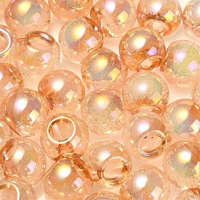 UV Plating Rainbow Iridescent Acrylic Beads OACR-G012-06G-1