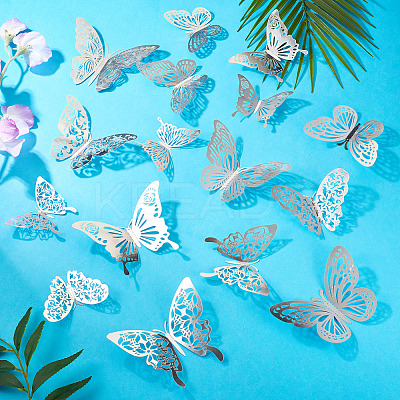 96Pcs 8 Styles PET 3D Butterfly Wall Stickers DIY-TA0013-12B-1