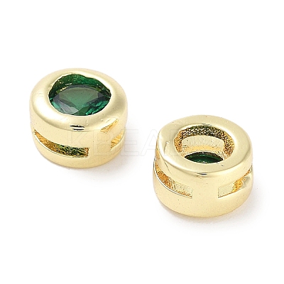 Brass with Single Cubic Zirconia Slide Charms LS-KK-C051-27G-02-1