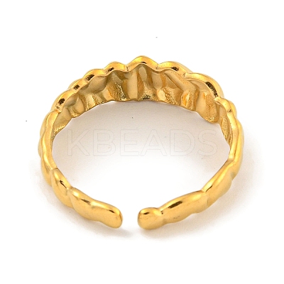 Ion Plating(IP) 304 Stainless Steel Open Cuff Ring for Women RJEW-A043-32G-1