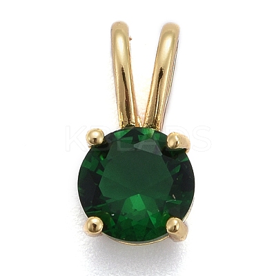 Brass Micro Pave Cubic Zirconia Pendants KK-P192-04-G05-1