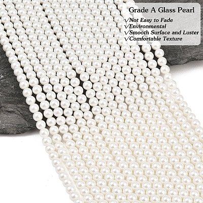 Eco-Friendly Dyed Glass Pearl Round Beads Strands HY-A002-6mm-RB001-1