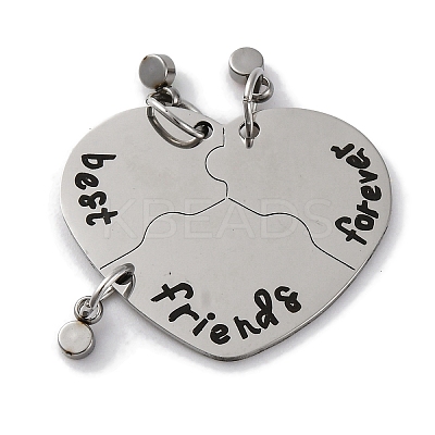 Best Friends Forever 201 Stainless Steel Rhinestone Connector Charms STAS-Q342-08A-P-1