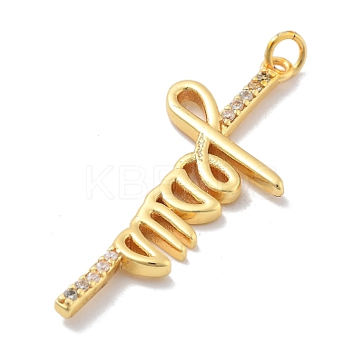 Brass Micro Pave Cubic Zirconia Pendants KK-M305-02G-1