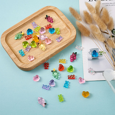 116Pcs 16 Colors Transparent Resin Cabochons RESI-TA0001-23-1