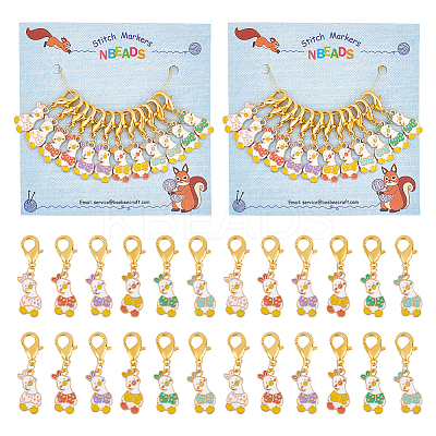 Alloy Enamel Duck Pendant Locking Stitch Markers HJEW-AB00119-1