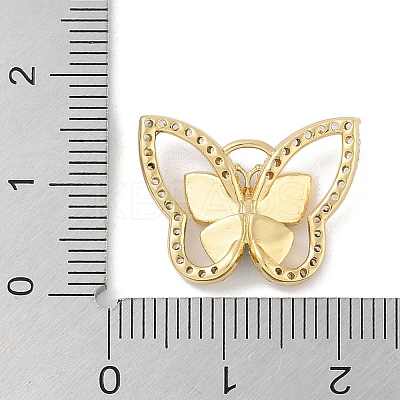 Rack Plating Brass Micro Pave Clear Cubic Zirconia Pendants KK-A224-13G-04-1
