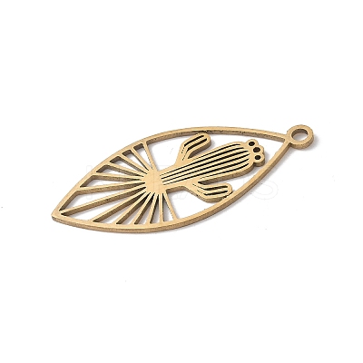 201 Stainless Steel Filigree Pendants STAS-K298-15G-1