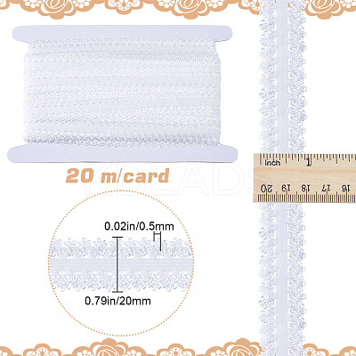 20M Polyester Stretch Frilly Edge Lace Ribbon OCOR-GF0003-37F-1