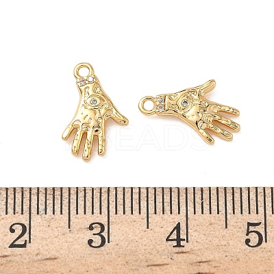 Brass Micro Pave Clear Cubic Zirconia Charms KK-B160-28G-1