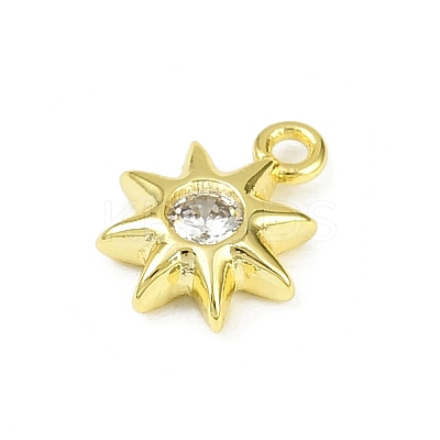 Brass Pave Clear Cubic Zirconia Pendants LS-KK-L238-12G-1