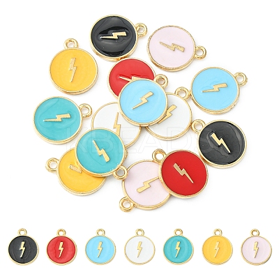 14Pcs 7 Colors Alloy Enamel Pendants ENAM-FS0001-35-1