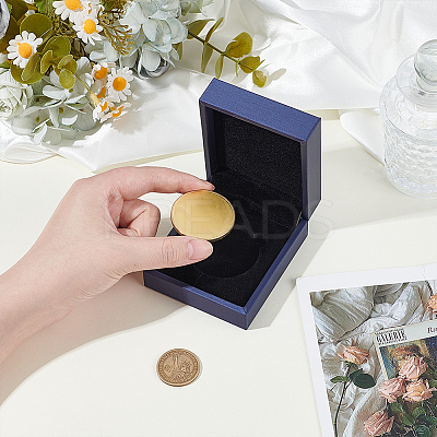 Rectangle PU Imitation Leather Coin Storage Boxes CON-WH0089-145A-1