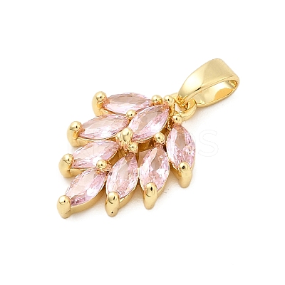 Brass Micro Pave Cubic Zirconia Pendants KK-G542-06G-01-1