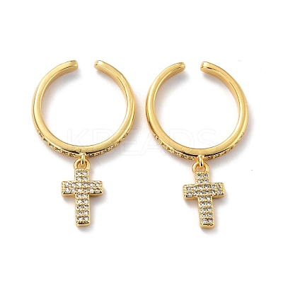 Sparkling Cubic Zirconia Ear Cuff KK-D066-19G-RS-1