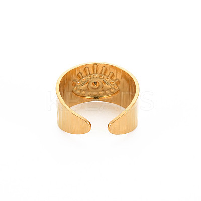 Ion Plating(IP) 304 Stainless Steel Open Cuff Rings Rhinestone Settings STAS-S119-158G-1