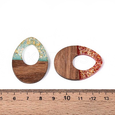 Opaque Resin and Walnut Wood Pendants RESI-T060-15M-1