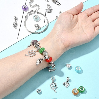 DIY Garden Theme Alloy & Brass European Style Bracelet Making Kits DIY-FS0007-26-1