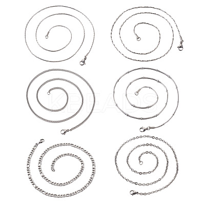 304 Stainless Steel Chain Necklace NJEW-TA0001-10P-1