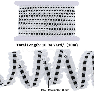 10M 10% Spandex & 90% Nylon Lace Elastic Ribbon OCOR-CY0001-12E-1