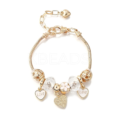 Alloy Enamel European Beads Charm Bracelets BJEW-F495-03G-1