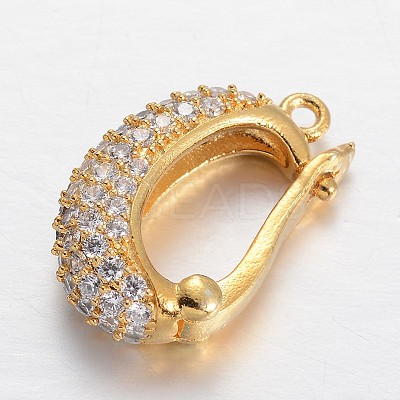 Brass Micro Pave Cubic Zirconia Enhancer Shortener Bails KK-E671-05A-1