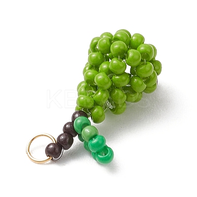 Glass Seed Beaded Pendants PALLOY-MZ00481-1