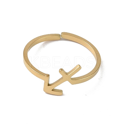 Real 18K Gold Plated 304 Stainless Steel Adjustable Finger Ring RJEW-L115-01G-12-1
