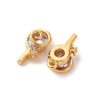 Brass Micro Pave Cubic Zirconia Pendants KK-K382-25G-03-1