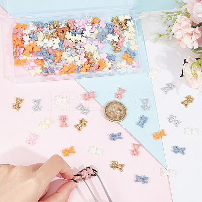 160Pcs 8 Colors Resin Cabochons AJEW-HY0001-40-1