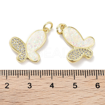 Brass Micro Pave Clear Cubic Zirconia Pendants KK-L213-044G-1