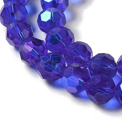 Electroplate Transparent Glass Beads Strands EGLA-A035-T8mm-L06-1