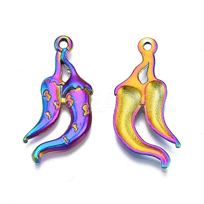 Rack Plating Rainbow Color Alloy Pendants PALLOY-S180-327-1