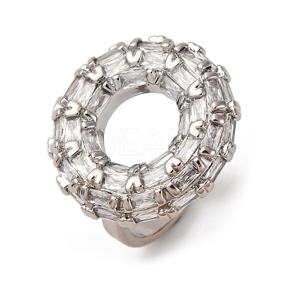 Brass Micro Pave Cubic Zirconia Cuff Rings RJEW-D323-02P-1