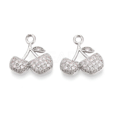 Brass Micro Pave Cubic Zirconia Pendants KK-T074-73P-1
