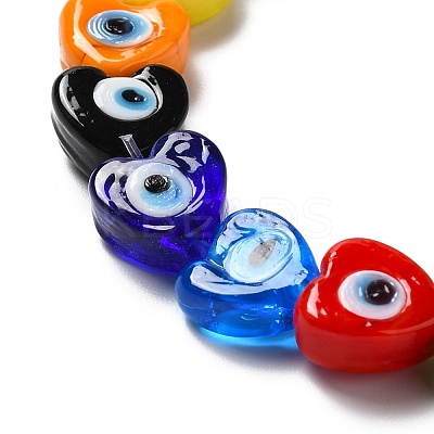 Handmade Evil Eye Lampwork Beads Strands LAMP-E023-07B-09-1