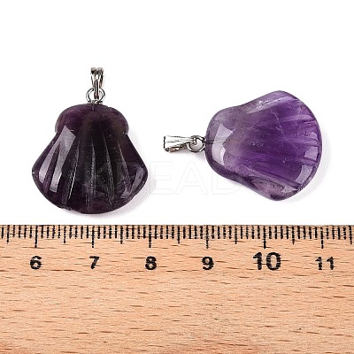 Natural Amethyst Pendants G-T138-208H-1