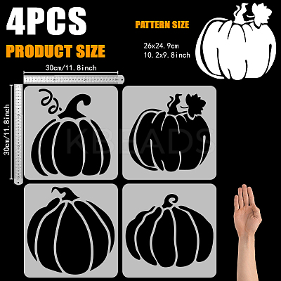 4Pcs 4 Styles PET Hollow Out Drawing Painting Stencils DIY-WH0394-0346-1